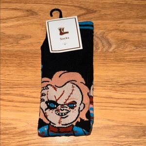 Horror Character Black and Blue Socks